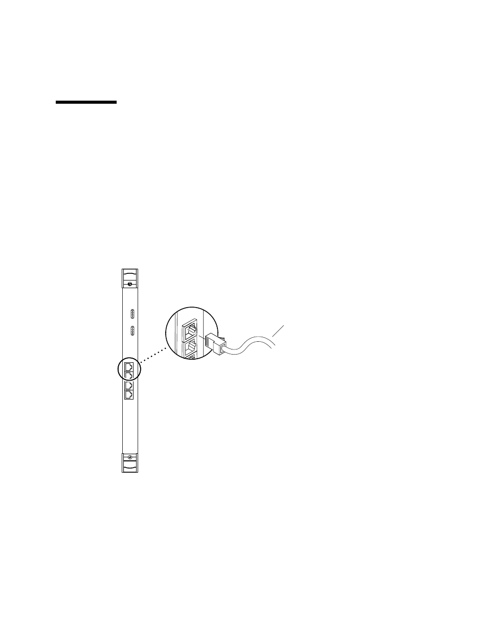 Connecting the cables to the rear transition card, To connect the cables to the rear ethernet ports | Sun Microsystems FASTETHERNET 6U User Manual | Page 44 / 106