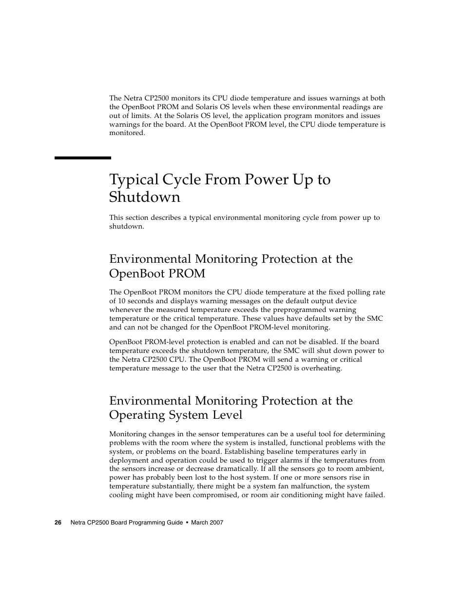 Typical cycle from power up to shutdown | Sun Microsystems Netra CP2500 User Manual | Page 40 / 74