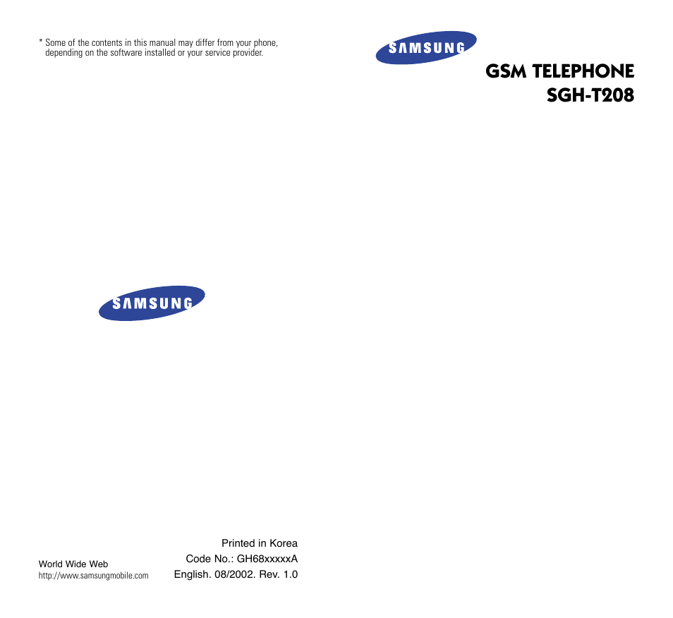 Samsung SGH-T208 User Manual | 73 pages