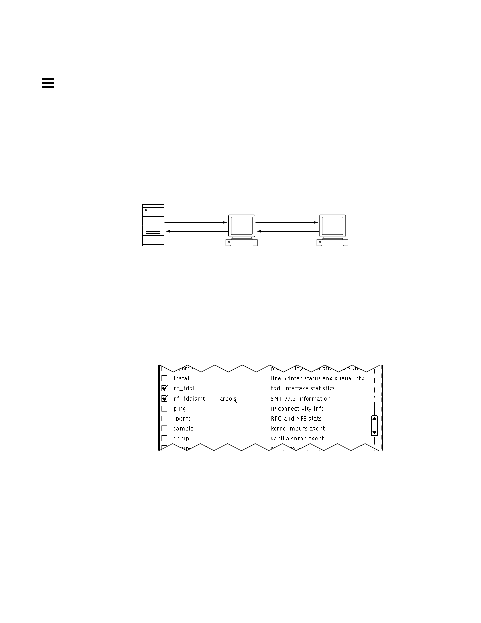 To use the sunfddi/p proxy agent (pf_fddismt7_2), To specify the target station, To use the sunfddi/p proxy agent | Pf_fddismt7_2 | Sun Microsystems 1.0 User Manual | Page 138 / 182