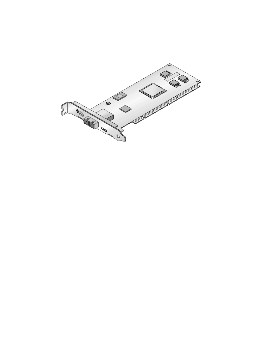 Led displays on the mmf adapter, Sun gigaswift ethernet utp adapter, Figure 1-1 | Table 1-1 | Sun Microsystems GigaSwift Ethernet Adapter User Manual | Page 24 / 126