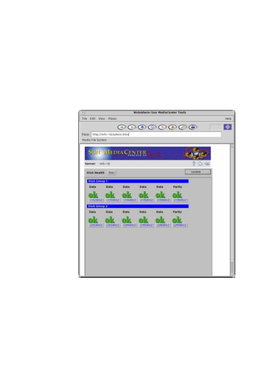 1 disk health | Sun Microsystems MEDIACENTER 2.1 User Manual | Page 49 / 184