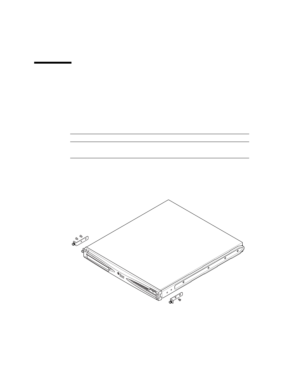 2 installing into a two-post relay rack, 1 the fixed mounting bracket kit, 2 attaching the fixed-mounting brackets | Installing into a two-post relay rack, The fixed mounting bracket kit | Sun Microsystems Netra 120 User Manual | Page 76 / 200