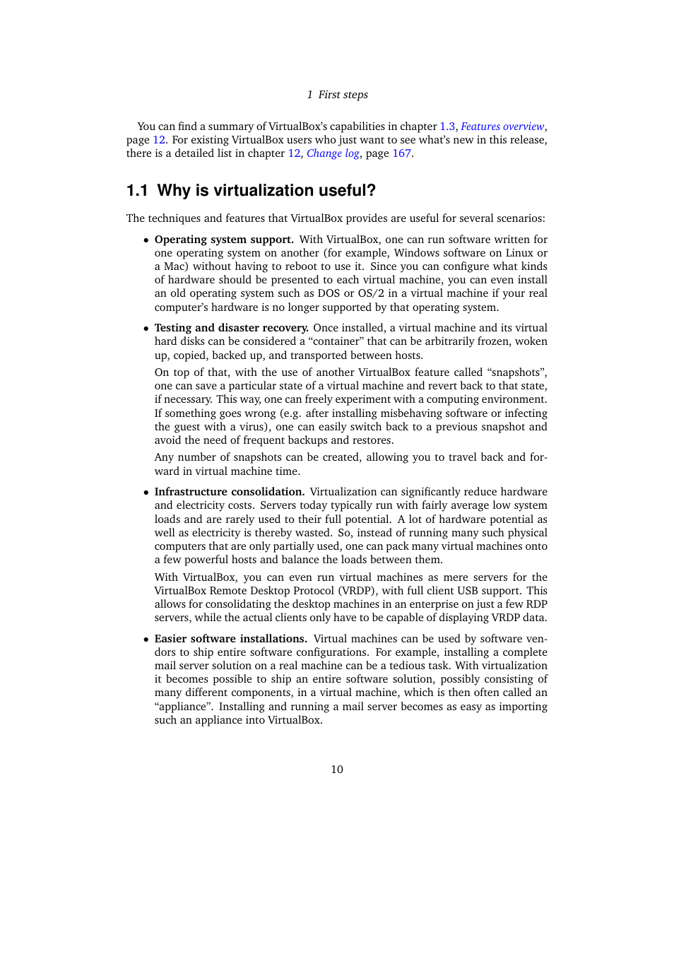 1 why is virtualization useful, Why is virtualization useful | Sun Microsystems VIRTUALBOX VERSION 3.1.0_BETA2 User Manual | Page 10 / 283