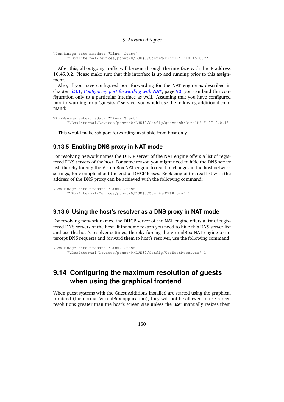 5 enabling dns proxy in nat mode, Cal frontend | Sun Microsystems VIRTUALBOX VERSION 3.1.0_BETA2 User Manual | Page 150 / 283