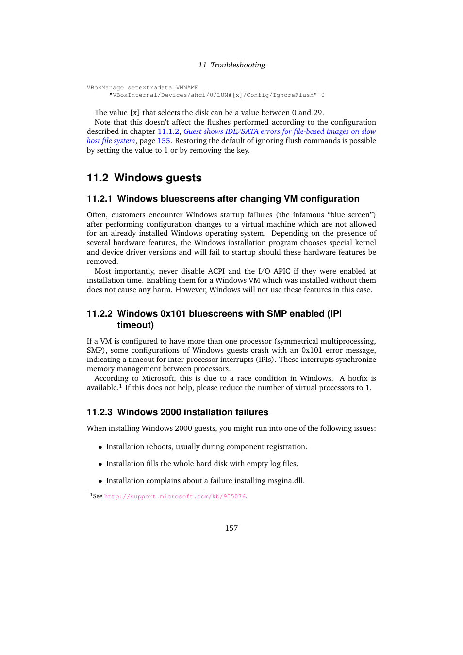 2 windows guests, 3 windows 2000 installation failures | Sun Microsystems VIRTUALBOX VERSION 3.1.0_BETA2 User Manual | Page 157 / 283