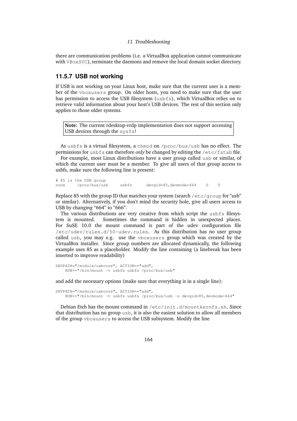 7 usb not working, Usb not working | Sun Microsystems VIRTUALBOX VERSION 3.1.0_BETA2 User Manual | Page 164 / 283