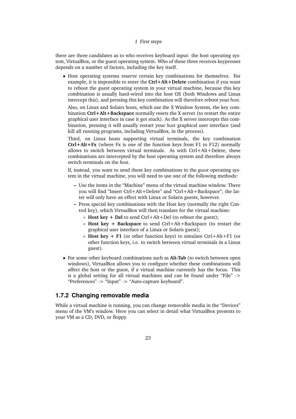 2 changing removable media, Changing removable media | Sun Microsystems VIRTUALBOX VERSION 3.1.0_BETA2 User Manual | Page 23 / 283