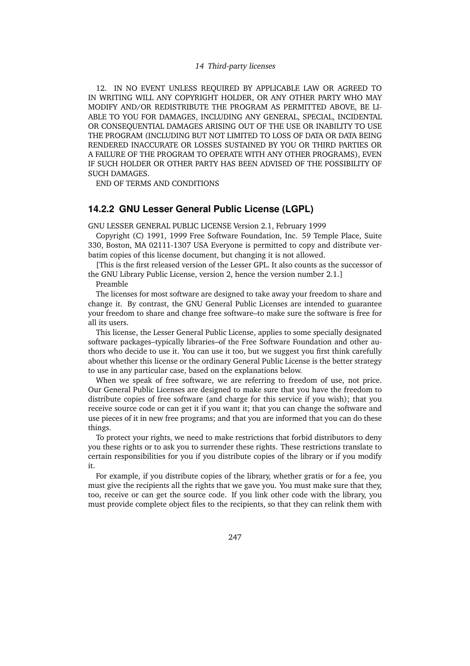 2 gnu lesser general public license (lgpl), Gnu lesser, General public license (lgpl) | Gnu lesser general public license (lgpl) | Sun Microsystems VIRTUALBOX VERSION 3.1.0_BETA2 User Manual | Page 247 / 283