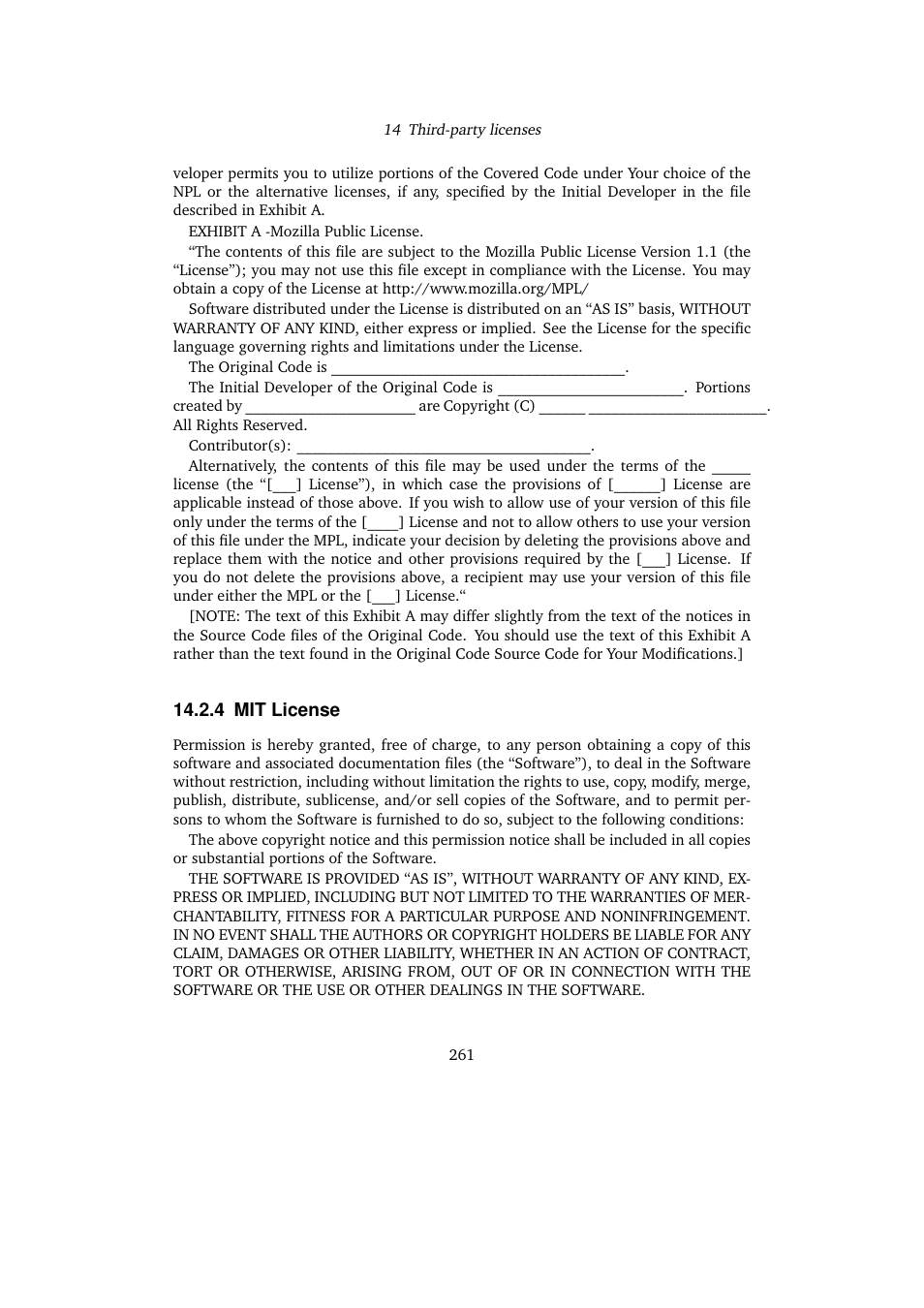 4 mit license, Mit license | Sun Microsystems VIRTUALBOX VERSION 3.1.0_BETA2 User Manual | Page 261 / 283