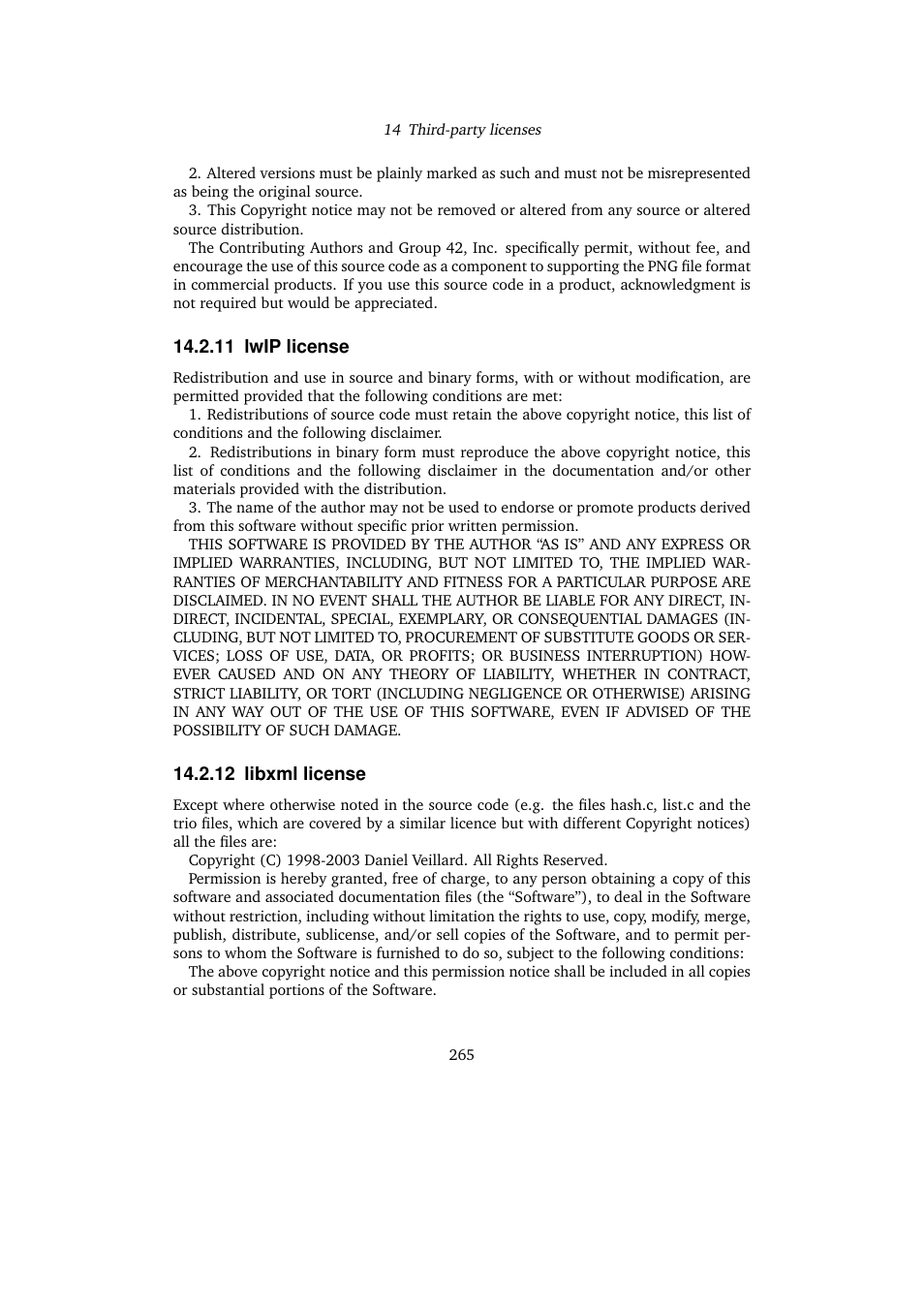 11 lwip license, 12 libxml license, 11lwip license | 12libxml license, Lwip license, Libxml license | Sun Microsystems VIRTUALBOX VERSION 3.1.0_BETA2 User Manual | Page 265 / 283