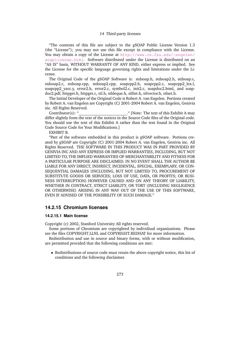 15 chromium licenses, 15chromium licenses, Chromium licenses | Sun Microsystems VIRTUALBOX VERSION 3.1.0_BETA2 User Manual | Page 273 / 283