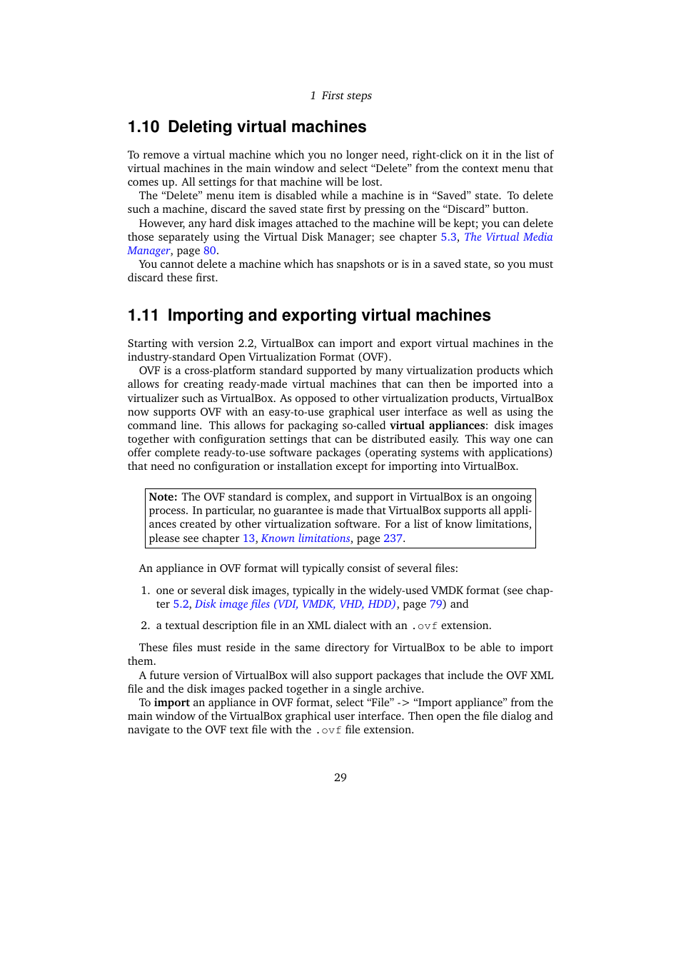 10 deleting virtual machines, 11 importing and exporting virtual machines, Importing and exporting vir | Tual machines | Sun Microsystems VIRTUALBOX VERSION 3.1.0_BETA2 User Manual | Page 29 / 283