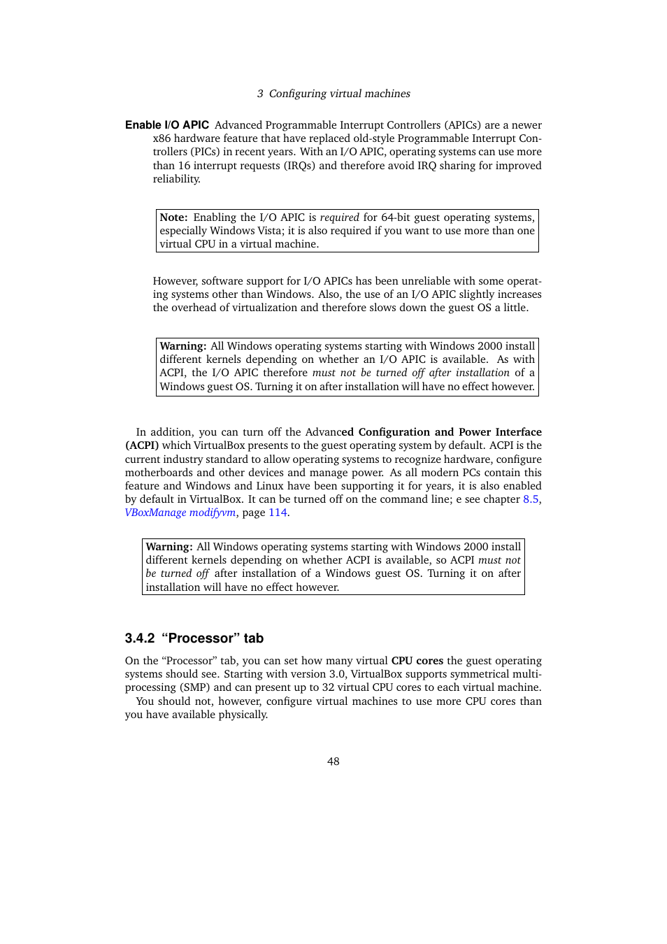 2 "processor" tab, Processor” tab, 2 “processor” tab | Sun Microsystems VIRTUALBOX VERSION 3.1.0_BETA2 User Manual | Page 48 / 283