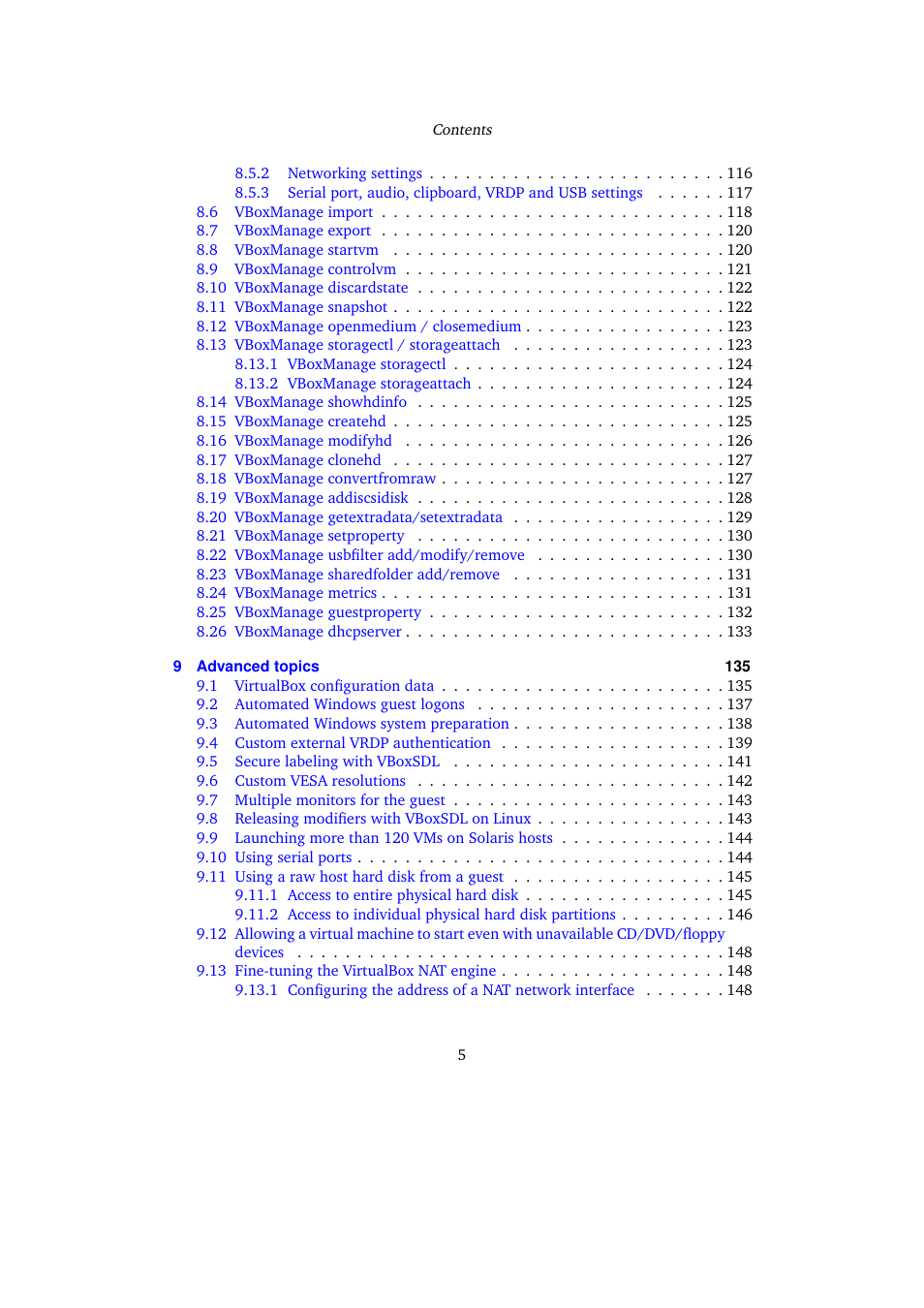 Sun Microsystems VIRTUALBOX VERSION 3.1.0_BETA2 User Manual | Page 5 / 283