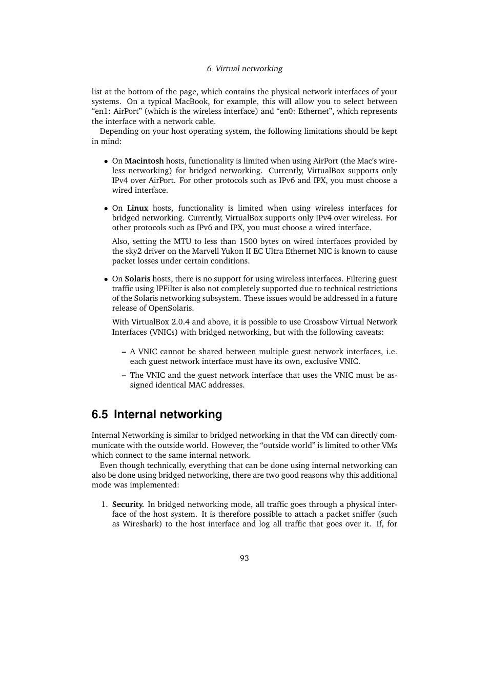 5 internal networking, Internal networking | Sun Microsystems VIRTUALBOX VERSION 3.1.0_BETA2 User Manual | Page 93 / 283