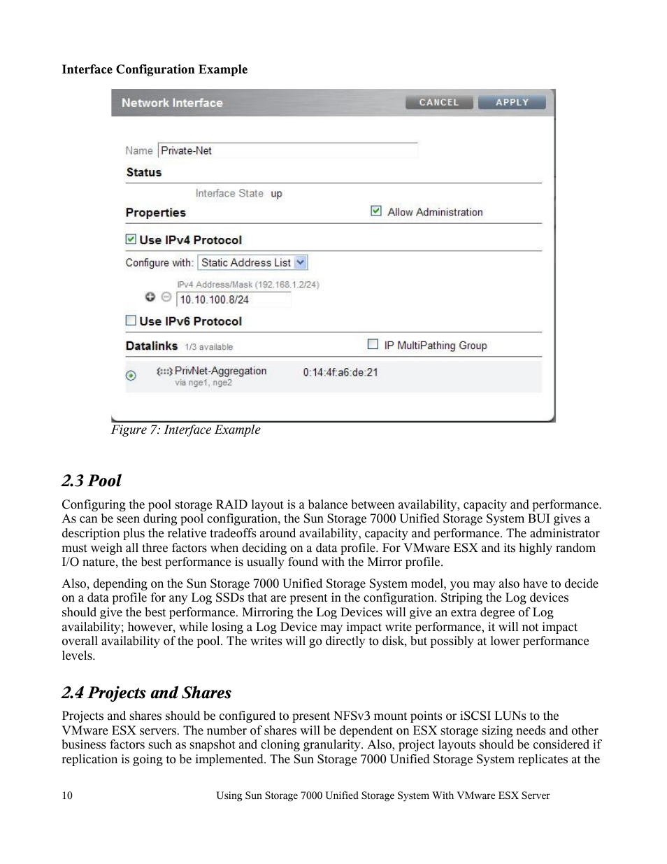 3 pool, 4 projects and shares | Sun Microsystems 7000 User Manual | Page 10 / 24