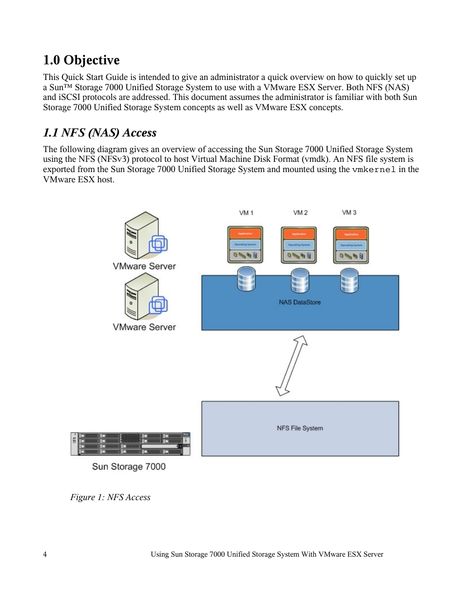 0 objective, 1 nfs (nas) access | Sun Microsystems 7000 User Manual | Page 4 / 24