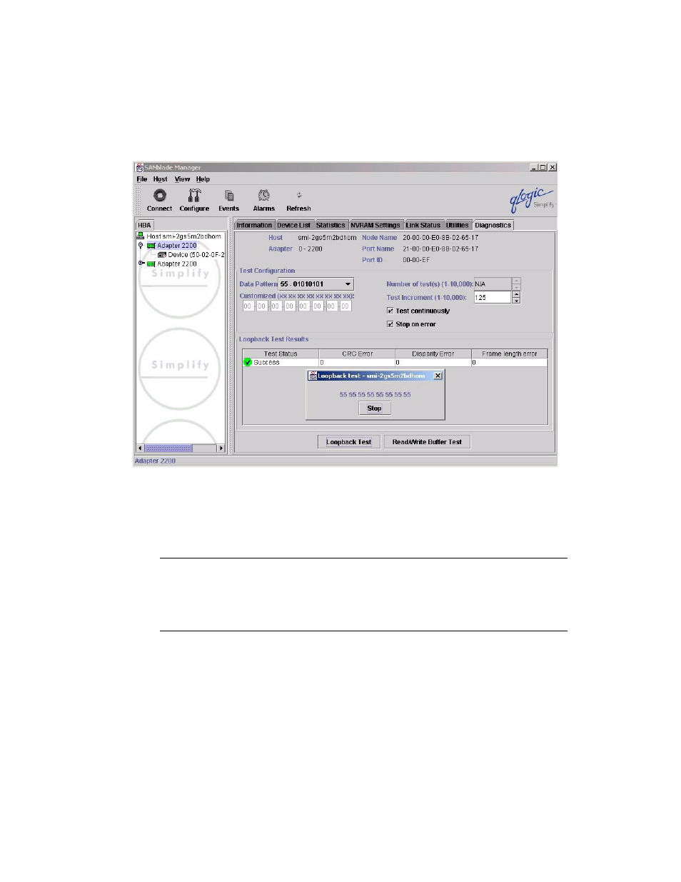 Figure114 diagnostics using qlogic sunblade, Sun proprietary/confidential: internal use only | Sun Microsystems 6900 User Manual | Page 170 / 204