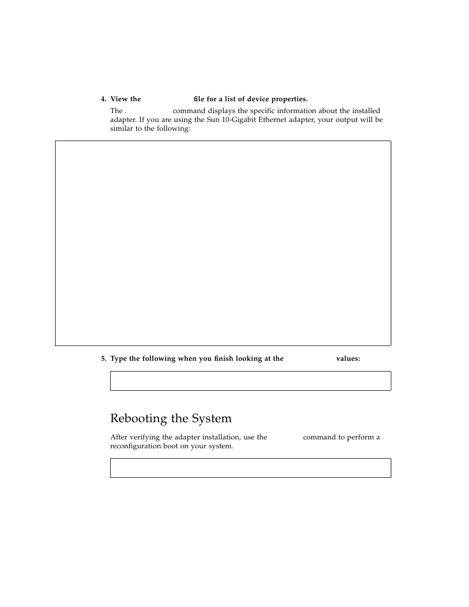 Rebooting the system | Sun Microsystems Ethernet PCI-X Adapter User Manual | Page 26 / 78