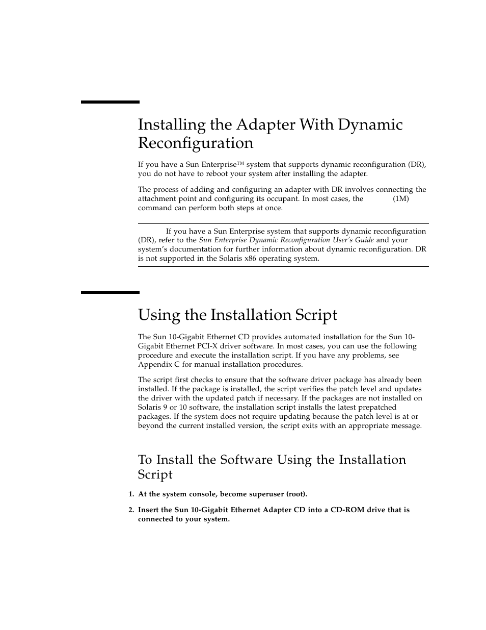 Using the installation script | Sun Microsystems Ethernet PCI-X Adapter User Manual | Page 27 / 78