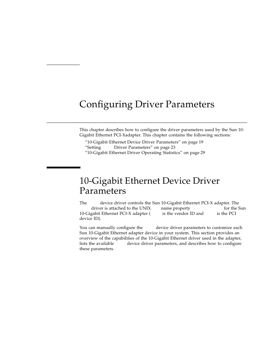 Configuring driver parameters, Gigabit ethernet device driver parameters, Chapter 3 | Sun Microsystems Ethernet PCI-X Adapter User Manual | Page 35 / 78