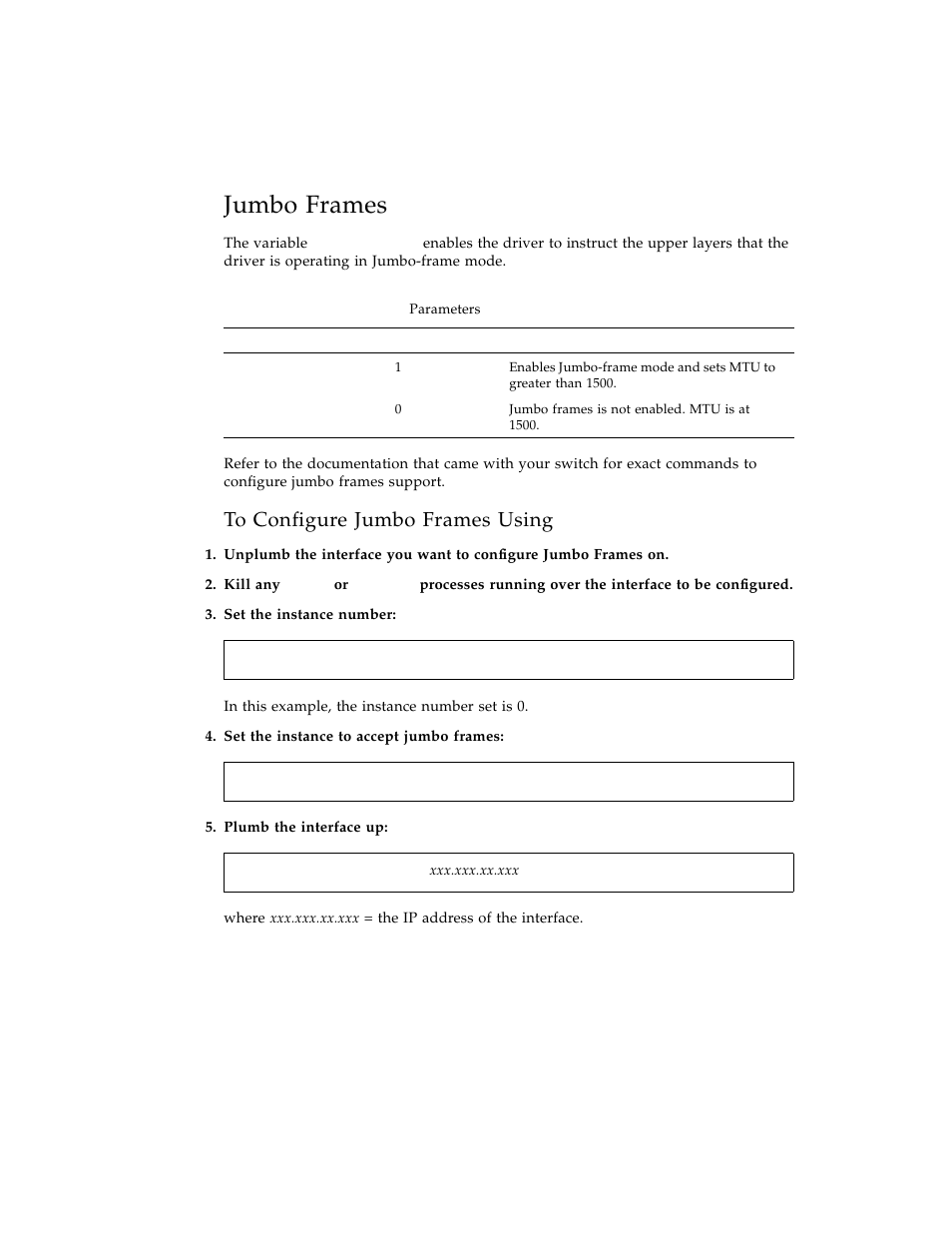 Jumbo frames, To configure jumbo frames using ndd, To configure jumbo frames using | Table 3-4 | Sun Microsystems Ethernet PCI-X Adapter User Manual | Page 38 / 78