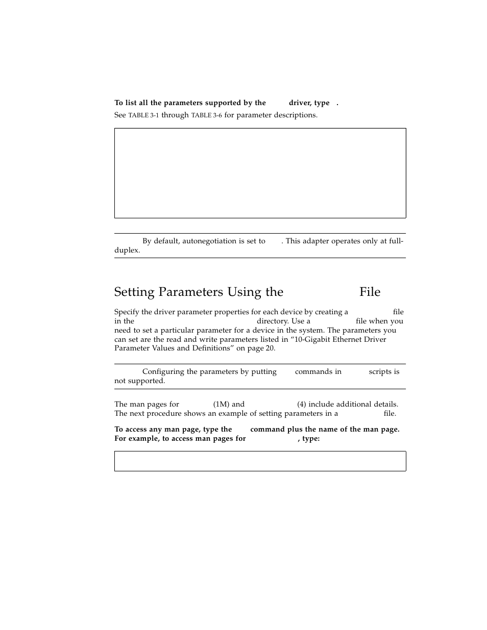 Setting parameters using the ixge.conf file, Setting parameters using the | Sun Microsystems Ethernet PCI-X Adapter User Manual | Page 42 / 78