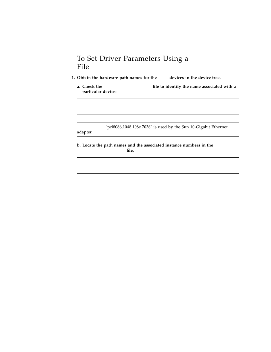 To set driver parameters using a ixge.conf file, To set driver parameters using a | Sun Microsystems Ethernet PCI-X Adapter User Manual | Page 43 / 78