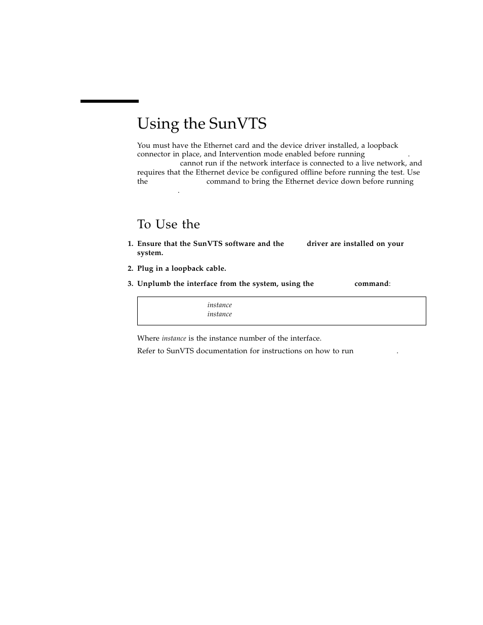 Using the sunvts netlbtest, To use the netlbtest, Using the sunvts | Netlbtest, To use the | Sun Microsystems Ethernet PCI-X Adapter User Manual | Page 63 / 78