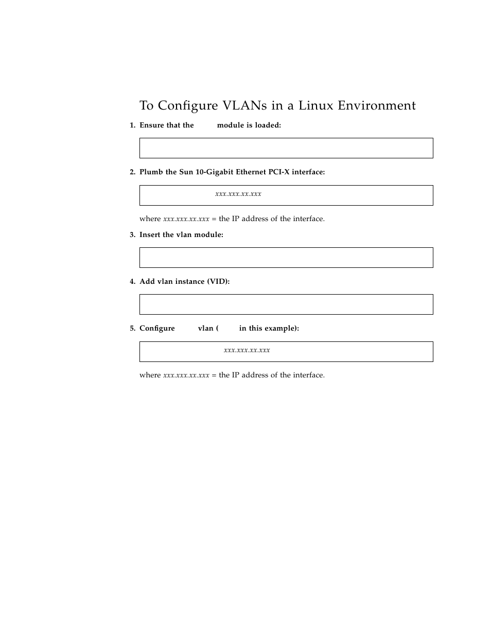 To configure vlans in a linux environment | Sun Microsystems Ethernet PCI-X Adapter User Manual | Page 75 / 78