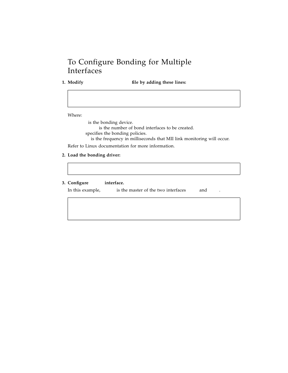 To configure bonding for multiple ixge interfaces, To configure bonding for multiple, Ixge | Sun Microsystems Ethernet PCI-X Adapter User Manual | Page 76 / 78