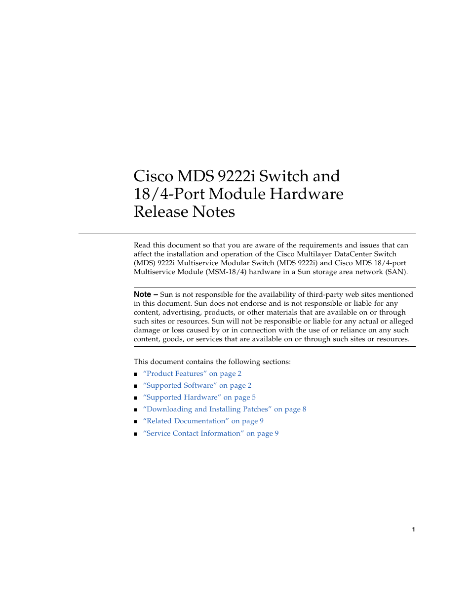 Sun Microsystems Cisco MDS 9222i User Manual | Page 3 / 12