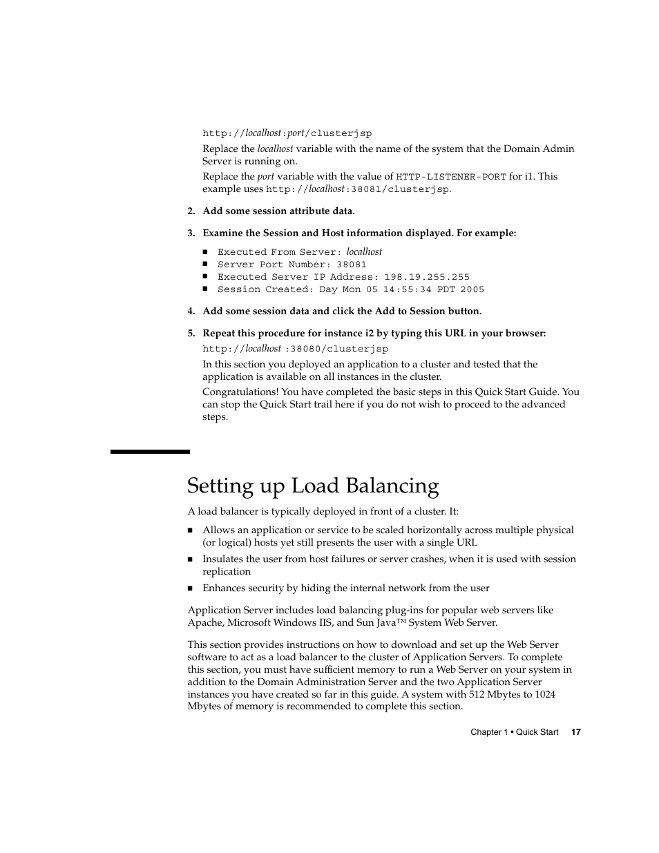 Setting up load balancing | Sun Microsystems 2005Q2 User Manual | Page 17 / 38