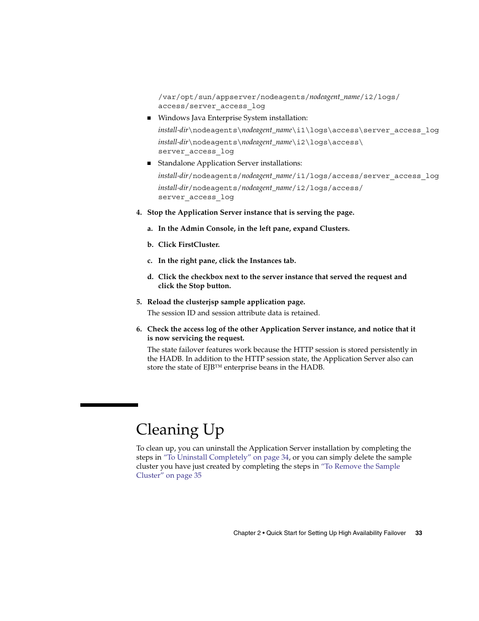 Cleaning up | Sun Microsystems 2005Q2 User Manual | Page 33 / 38