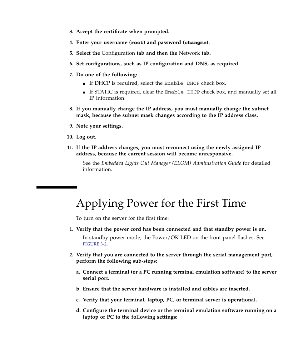 Applying power for the first time | Sun Microsystems Sun Fire X4150 Server User Manual | Page 49 / 80