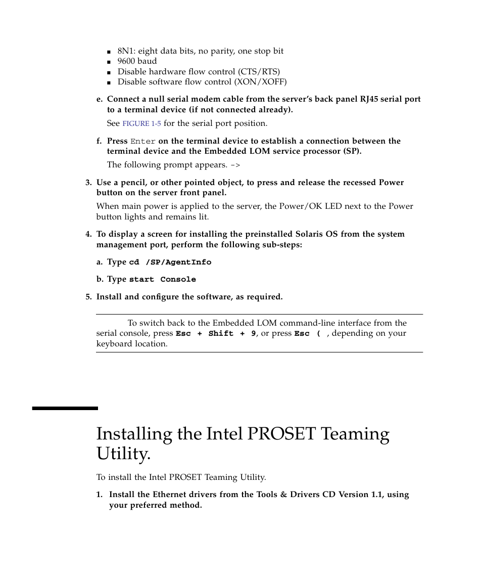 Installing the intel proset teaming utility | Sun Microsystems Sun Fire X4150 Server User Manual | Page 50 / 80