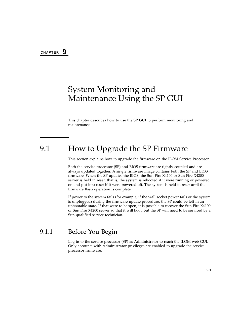 System monitoring and maintenance using the sp gui, 1 how to upgrade the sp firmware, 1 before you begin | How to upgrade the sp firmware, Before you begin | Sun Microsystems Sun Fire X4200 User Manual | Page 107 / 196