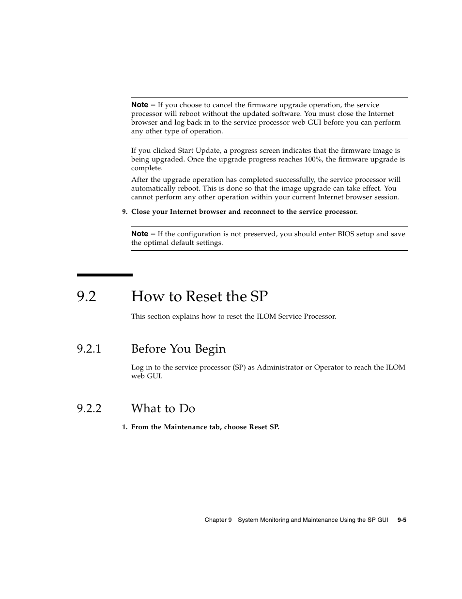 2 how to reset the sp, 1 before you begin, 2 what to do | How to reset the sp, Before you begin, What to do | Sun Microsystems Sun Fire X4200 User Manual | Page 111 / 196