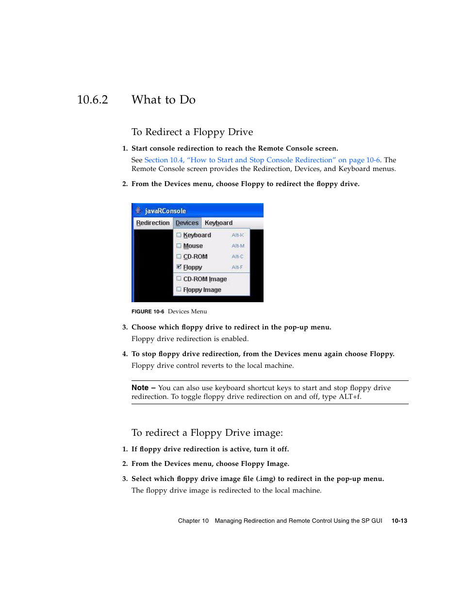 2 what to do, To redirect a floppy drive, To redirect a floppy drive image | What to do, Note | Sun Microsystems Sun Fire X4200 User Manual | Page 141 / 196