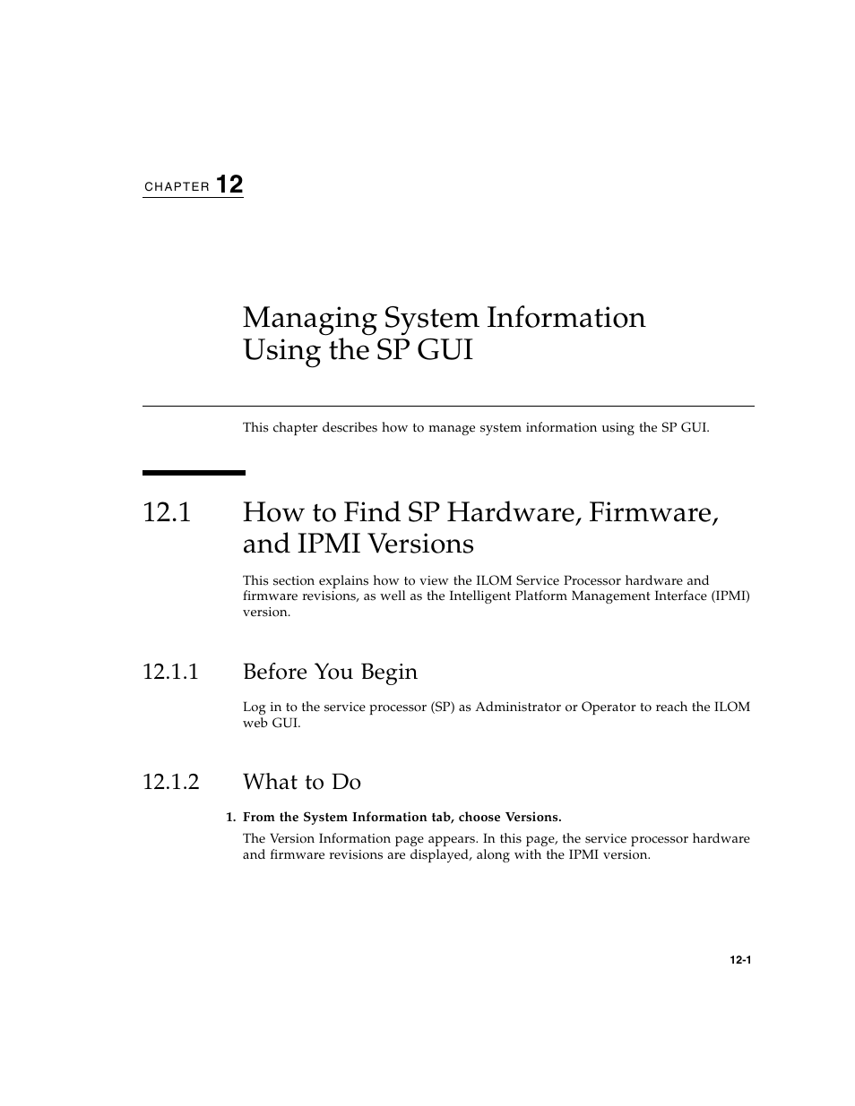 Managing system information using the sp gui, 1 before you begin, 2 what to do | Before you begin, What to do | Sun Microsystems Sun Fire X4200 User Manual | Page 157 / 196