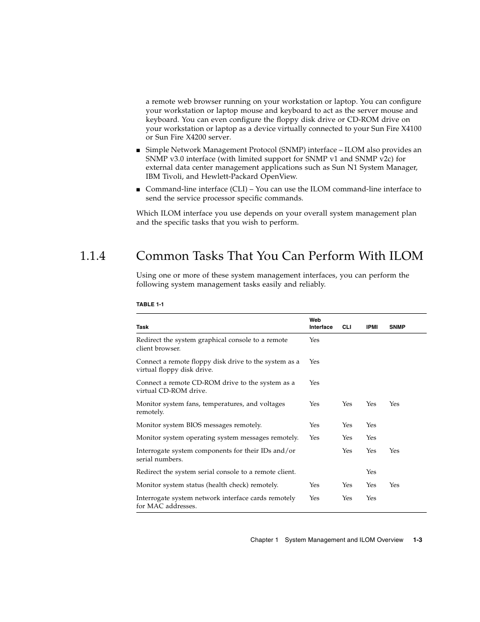 4 common tasks that you can perform with ilom, Common tasks that you can perform with ilom | Sun Microsystems Sun Fire X4200 User Manual | Page 19 / 196