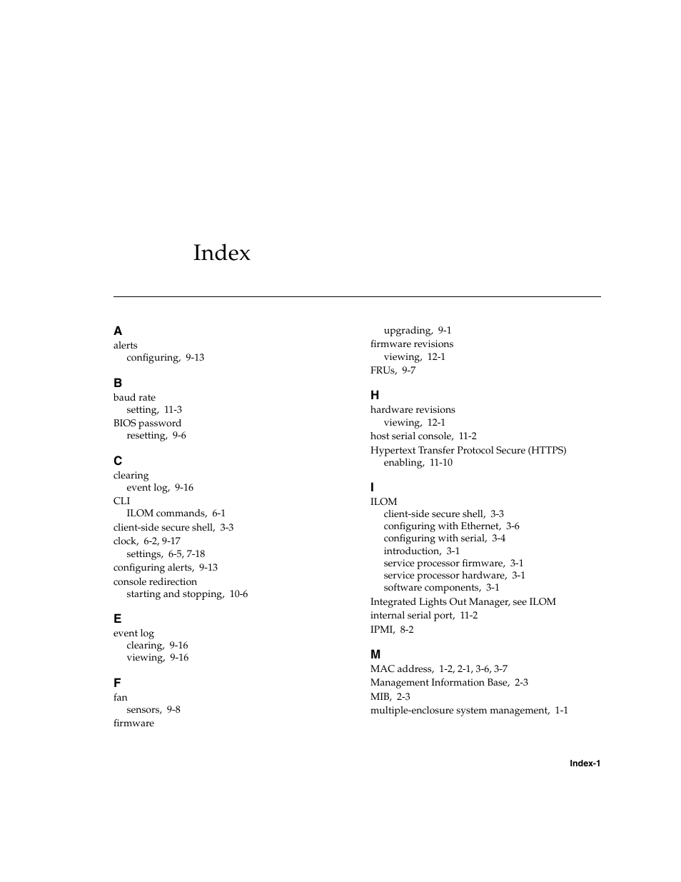 Index, Index–1 | Sun Microsystems Sun Fire X4200 User Manual | Page 195 / 196