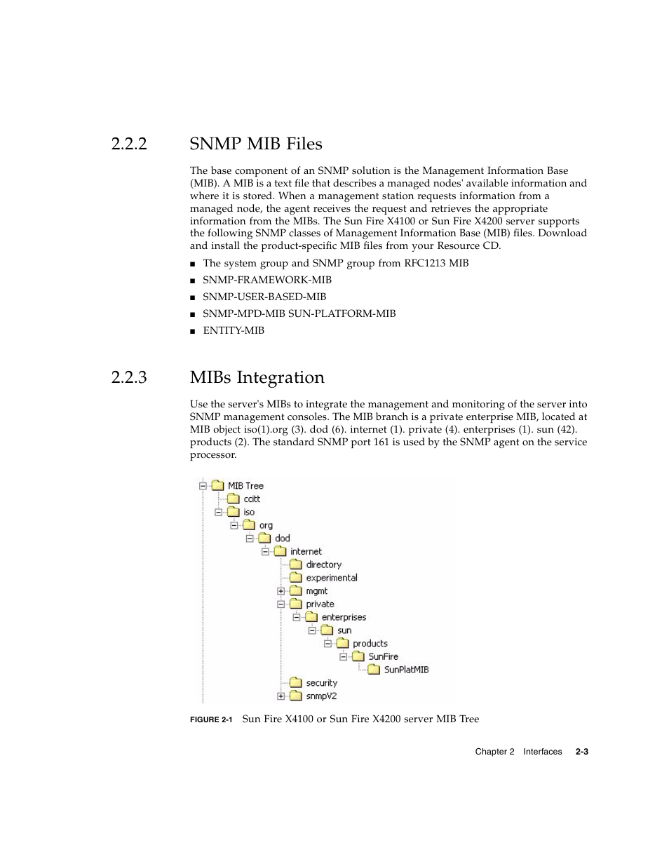 2 snmp mib files, 3 mibs integration, Snmp mib files | Mibs integration | Sun Microsystems Sun Fire X4200 User Manual | Page 23 / 196