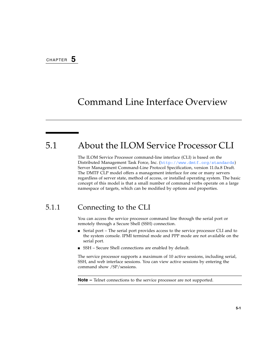Command line interface overview, 1 about the ilom service processor cli, 1 connecting to the cli | About the ilom service processor cli, Connecting to the cli | Sun Microsystems Sun Fire X4200 User Manual | Page 67 / 196