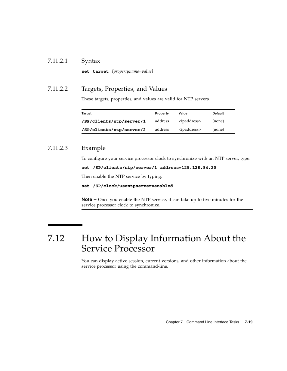 1 syntax, 2 targets, properties, and values, 3 example | Syntax, Targets, properties, and values, Example | Sun Microsystems Sun Fire X4200 User Manual | Page 95 / 196