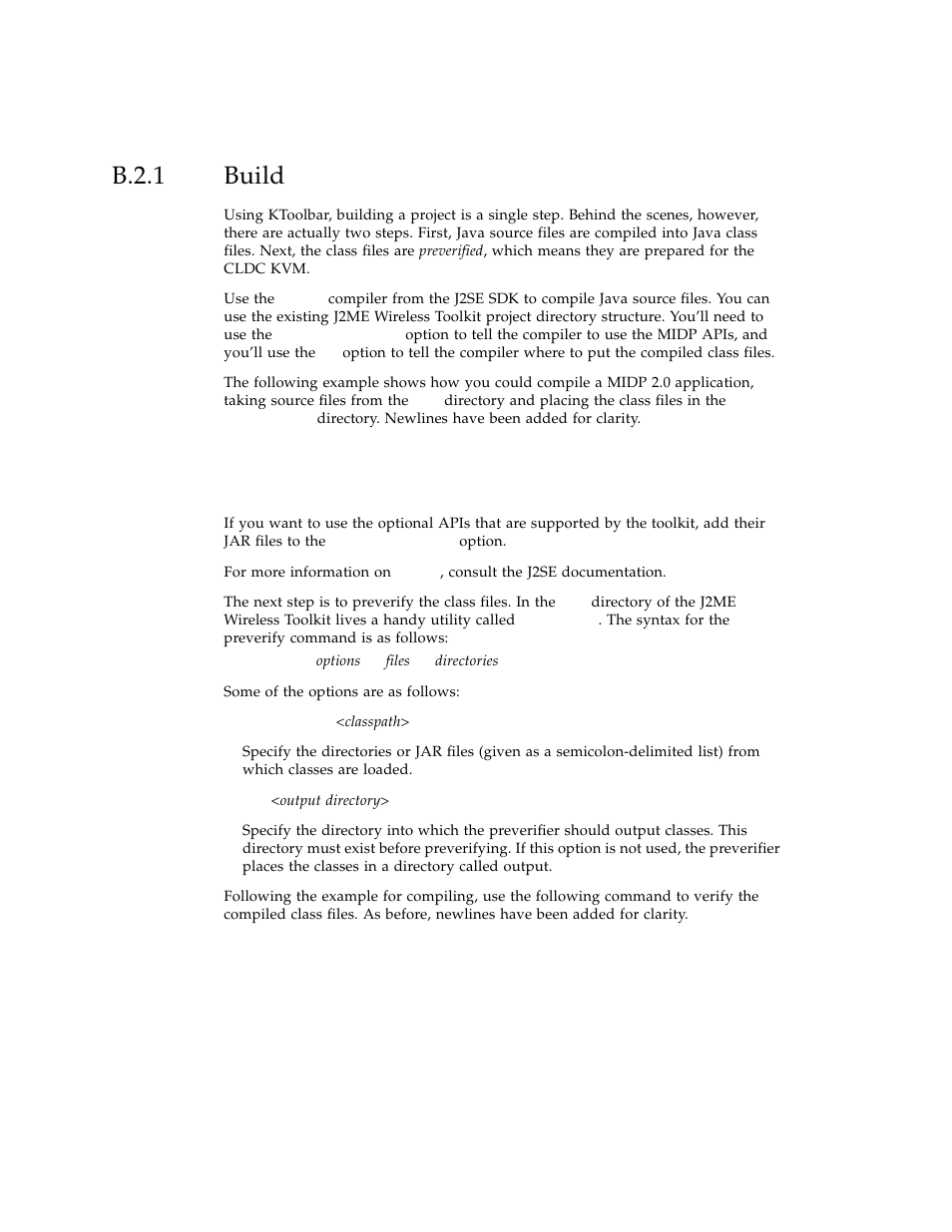 B.2.1 build, B.2.1, Build | Sun Microsystems J2ME User Manual | Page 116 / 134