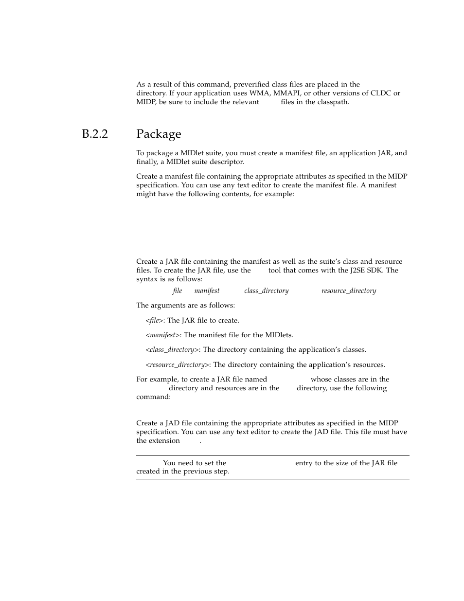 B.2.2 package, B.2.2, Package | Sun Microsystems J2ME User Manual | Page 117 / 134