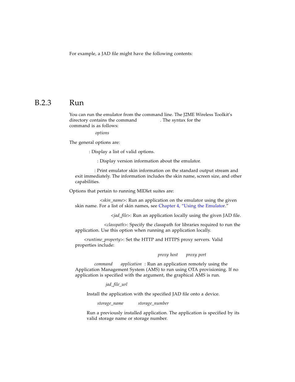 B.2.3 run, B.2.3 | Sun Microsystems J2ME User Manual | Page 118 / 134