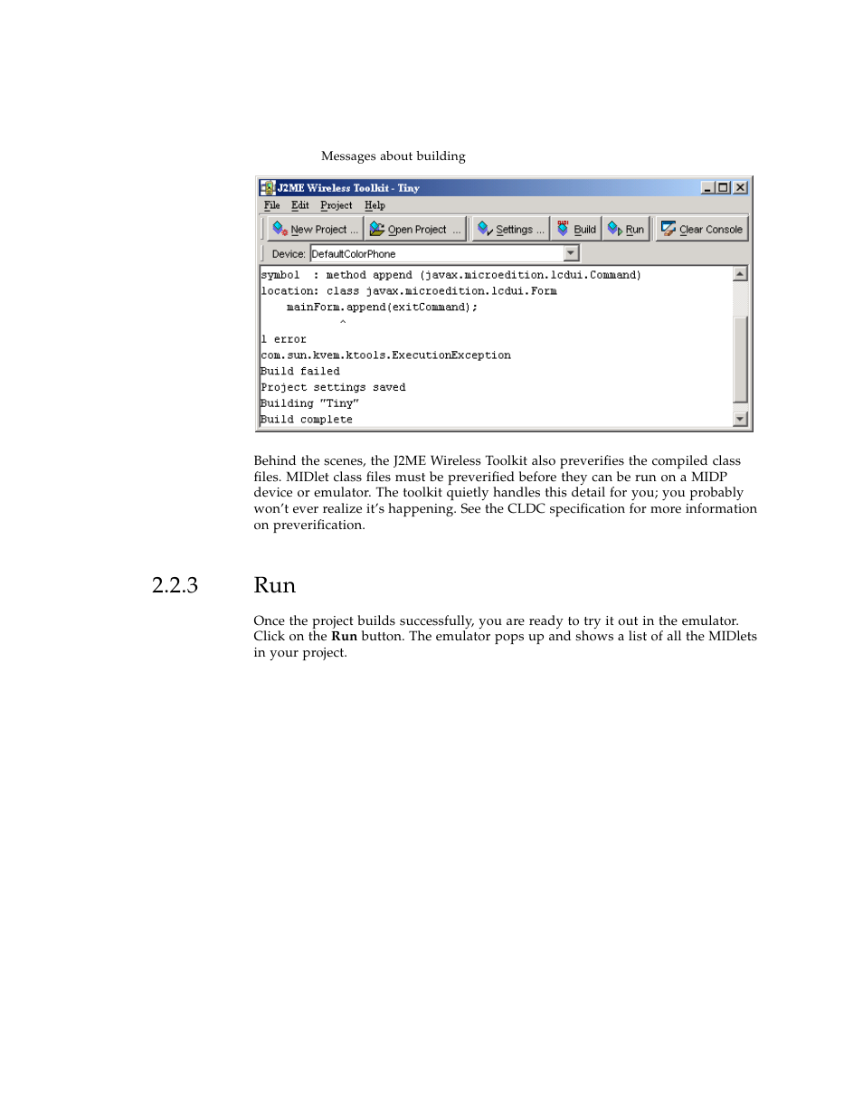 3 run | Sun Microsystems J2ME User Manual | Page 21 / 134